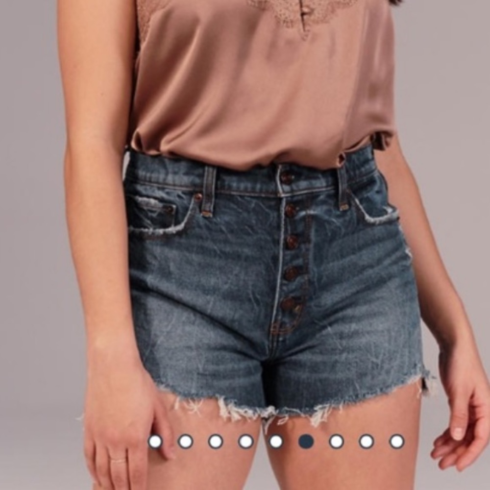 Abercrombie high rise mom short with button fly